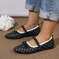 hzomhy Women'S Shallow Mouth Loafers Bow Polka Dot Design Soft ...