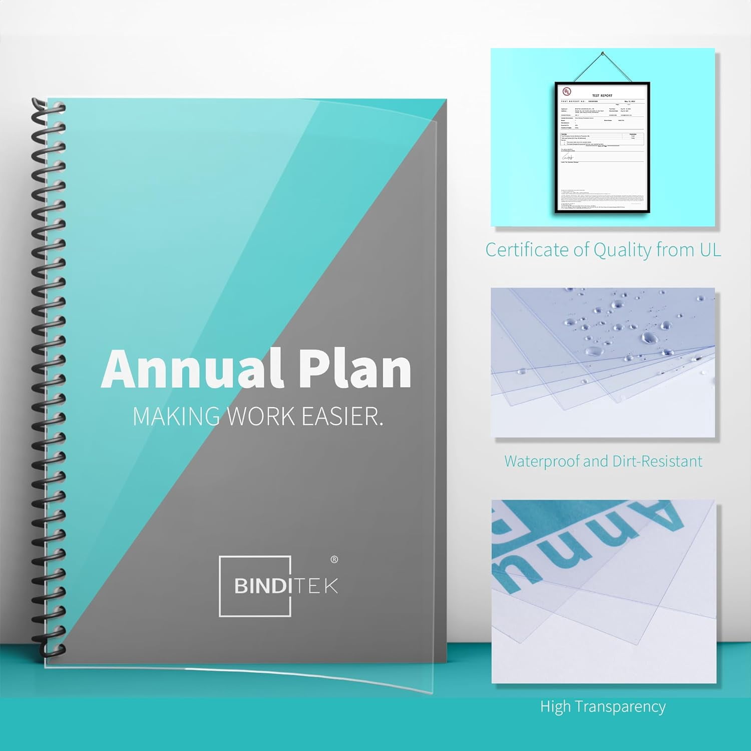 100 Pack 8mil PVC Clear Binding Presentation Covers, Letter Size, 8.5 x 11 Inches, Square Corners, Un-Punched, Office Supplies