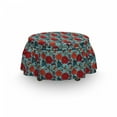 thumbnail image 3 of Floral Ottoman Cover, Venus Flytrap Flowers, 2 Piece Slipcover Set with Ruffle Skirt for Square Round Cube Footstool Decorative Home Accent, Standard Size, Multicolor, by Ambesonne, 3 of 5