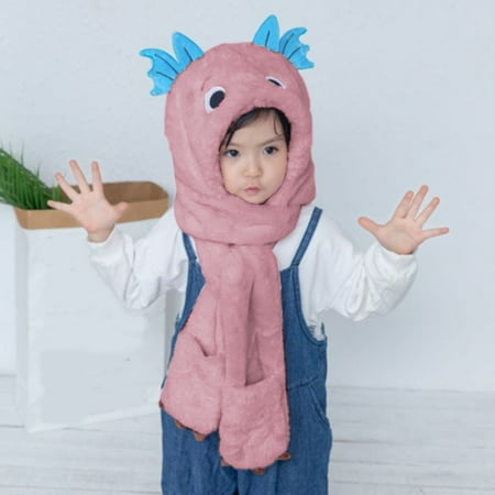 

NECHOLOGY Toddler Hats Scarves Warm Autumn Winter Baby Plush Boys Girls Ear Hats Children Integrated Hat With Baby Girl Hats Hat PK2 One Size