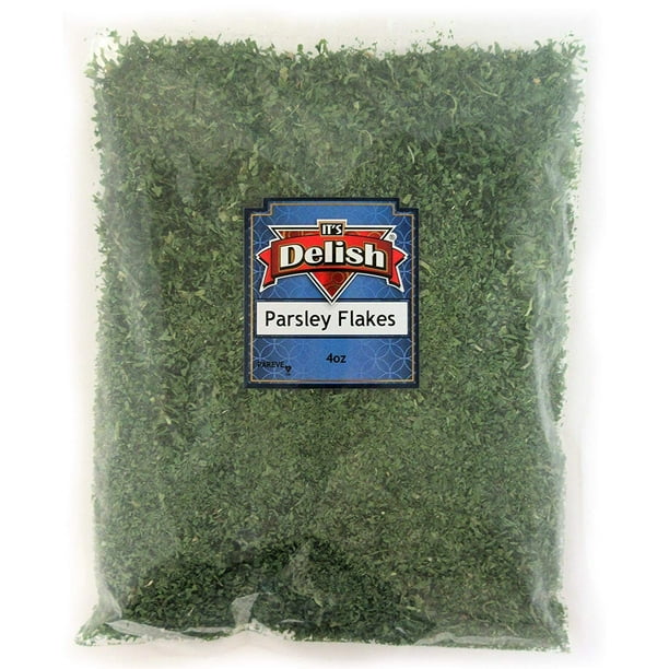 Dried Parsley Flakes All Natural by Its Delish, 4 Oz Bag