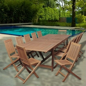 Brandon 13 Piece Eucalyptus Extendable Rectangular Patio Dining