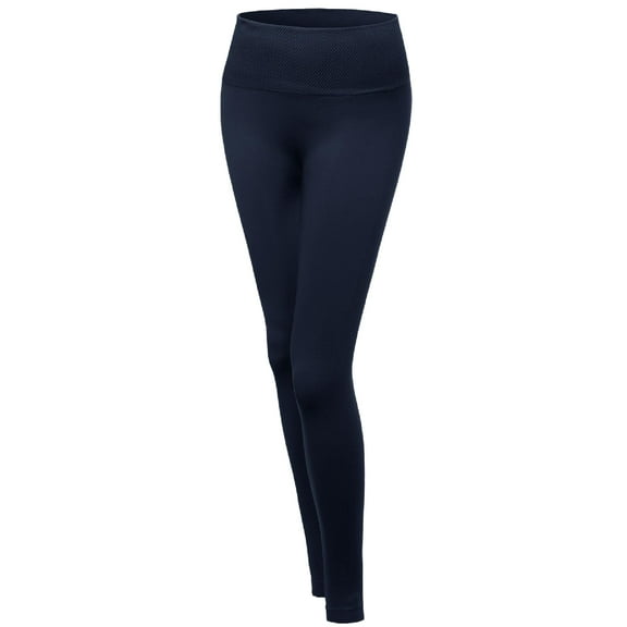 FashionOutfit Women's High Quality Seamless 5" Elastic band Fleece lined Plus Size Legging