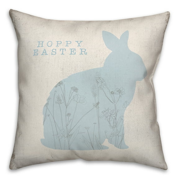 Creative Products Hoppy Easter Bunny Flowers 18 x 18 Indoor / Outdoor Pillow