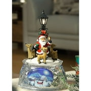 Icy Giftware Pack of 2 Red and Black LED Lighted Musical Santa Street Lamp Tabletop Decors 7.25