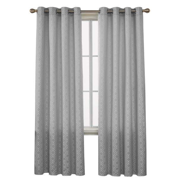 Deconovo Cortinas opacas en gris y plata, 132 x 243 cm, con aislamiento térmico