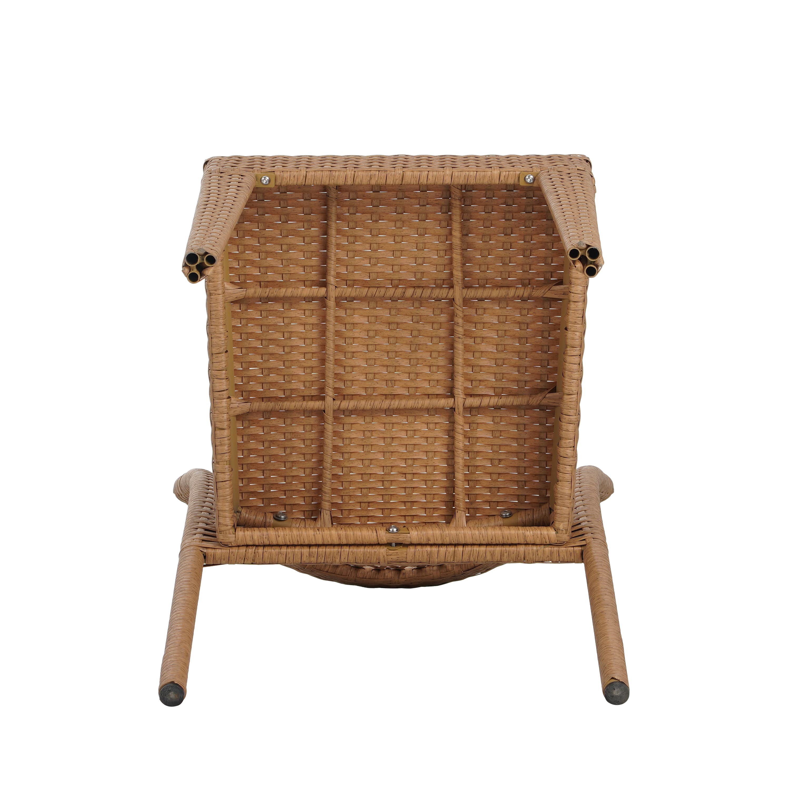 MAYEERTY STACKING SIDECHAIR Set of 2 KD Light Brown Space-Saving for Kitchen Dining