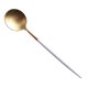 thumbnail image 2 of Cuchara de café de acero inoxidable Cuchara de café / cena de acero inoxidable portugués, cucharadita de oro blanco 21.5x 5cm Magideal Cuchara de café de acero inoxidable, 2 of 4