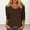 Brown, variant on Womens 3/4 Sleeve Tops And Blouses Scoop Neck T-Shirts Fashion Solid Color Spring Clothing Trendy Ladies Casual Tunic Shirts Soft Comfy Cotton Pullover Basic Tee Wear