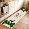 thumbnail image 3 of Green Black Buffalo Checkered 2'x6' Runner Rug, Bones Cute Dogs Pets Washable Non-Slip Area Rugs for Hallway Kitchen Floor Bedroom Entryway, StainResistant Laundry Carpet Decoration Indoor Mat, 3 of 9