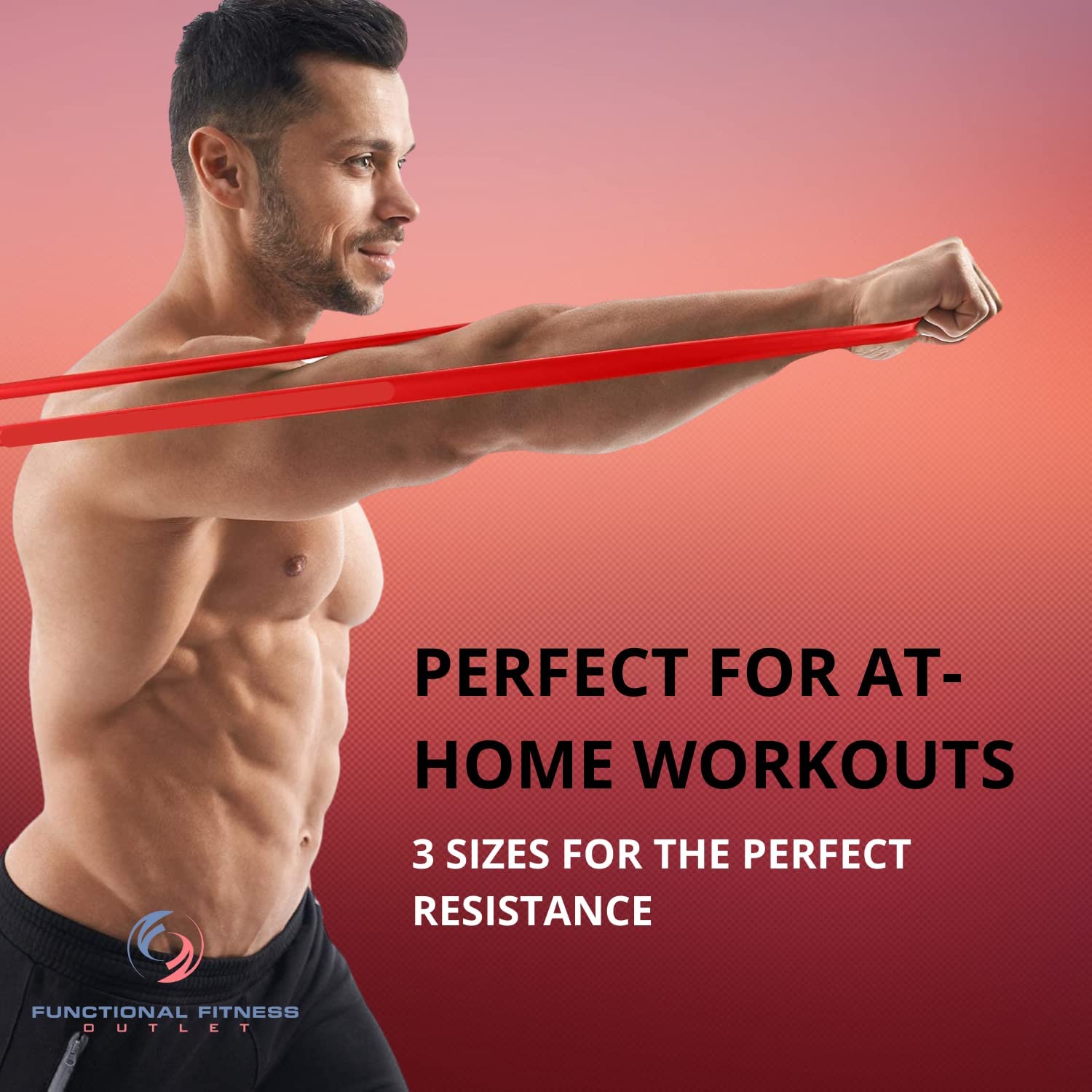 Functional Fitness Bands Pull Up Assistance and Resistance Bands, Set of 3 Exercise Bands