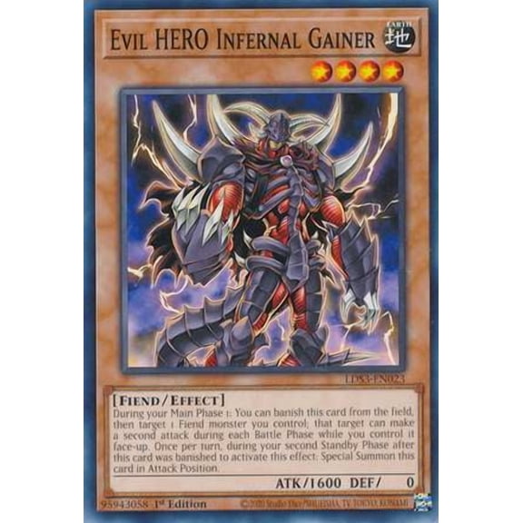 Collectible YuGiOh Legendary Duelists: Season 3 Common Evil HERO Infernal Gainer LDS3-EN023