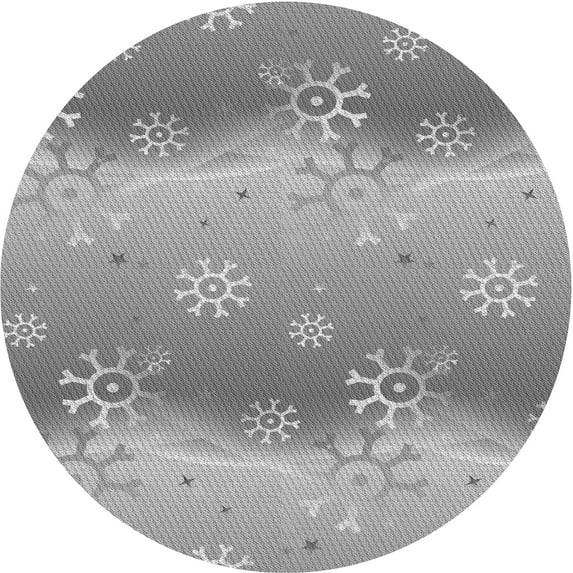 Ahgly Company Indoor Round Patterned Gray Cloud Gray Area Rugs, 6' Round