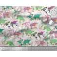 thumbnail image 2 of Soimoi White Modal Satin Fabric Stamp & World Map Print Fabric by Yard 42 Inch Wide, 2 of 3