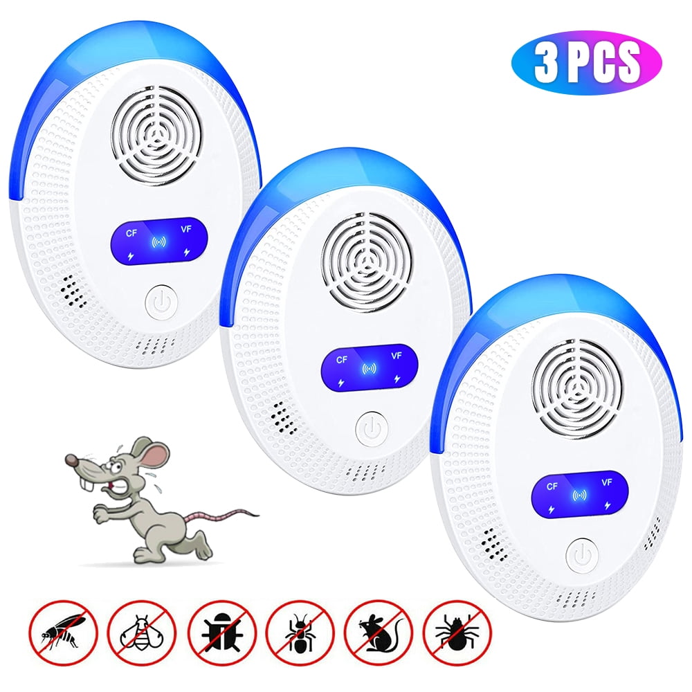 Ultrasonic Pest Repeller 3 Pack, Ultrasonic Frequency Conversion Insect Control, Spider