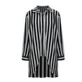 thumbnail image 6 of Blmnix Fitted Button Up Shirts Black and White Striped Two-in-one Black Womens Plus Size Blouses V-Neck Long Sleeve Blouses, 6 of 6