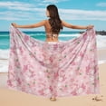 thumbnail image 4 of FKELYI Pink Floral Axolotl Print Sarong Cover Up Long Beach Wraps for Women Bikini Cover Up Sheer Fabric Pareo Summer Swimwear Skirt Coverup for Bathing Suit for Lady, 4 of 6
