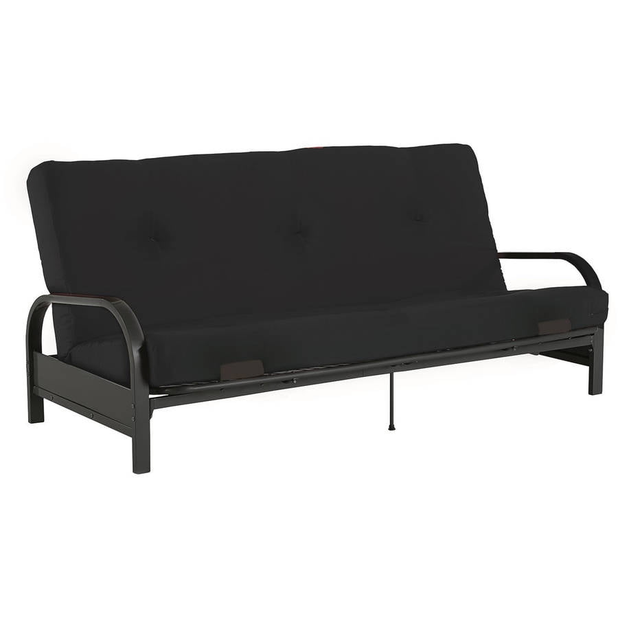 Mainstays Black Metal Arm Futon with Full Size Mattress ...