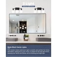 thumbnail image 5 of Hansang Modern 3-Light Vanity Light Fixture, Black Finish with Frosted Glass Shades, Bathroom Wall Lighting, Bulbs Not Included, 5 of 8