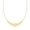 thumbnail image 3 of Ross-Simons Italian 18kt Gold Over Sterling Graduated Bead Cable-Chain Necklace, Women's, Adult, 3 of 8