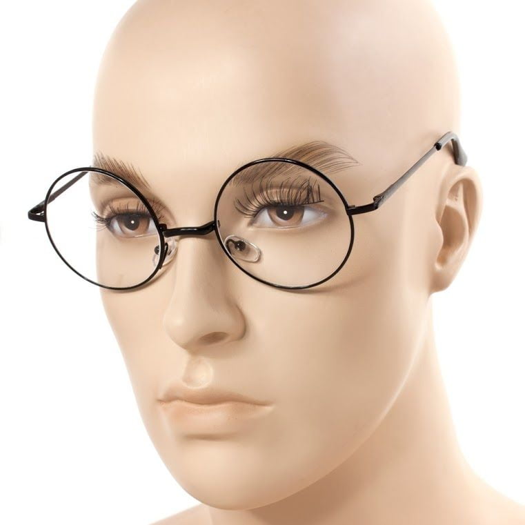 Medium Oversized Big Round Metal Frame Clear Lens Round Circle Eye