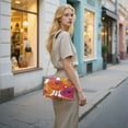 thumbnail image 7 of FORMRS Women Crossbody Purse with Chain Strap Vegan Leather Shoulder Handbag, Purple Hand Drawn Floral, 7 of 7