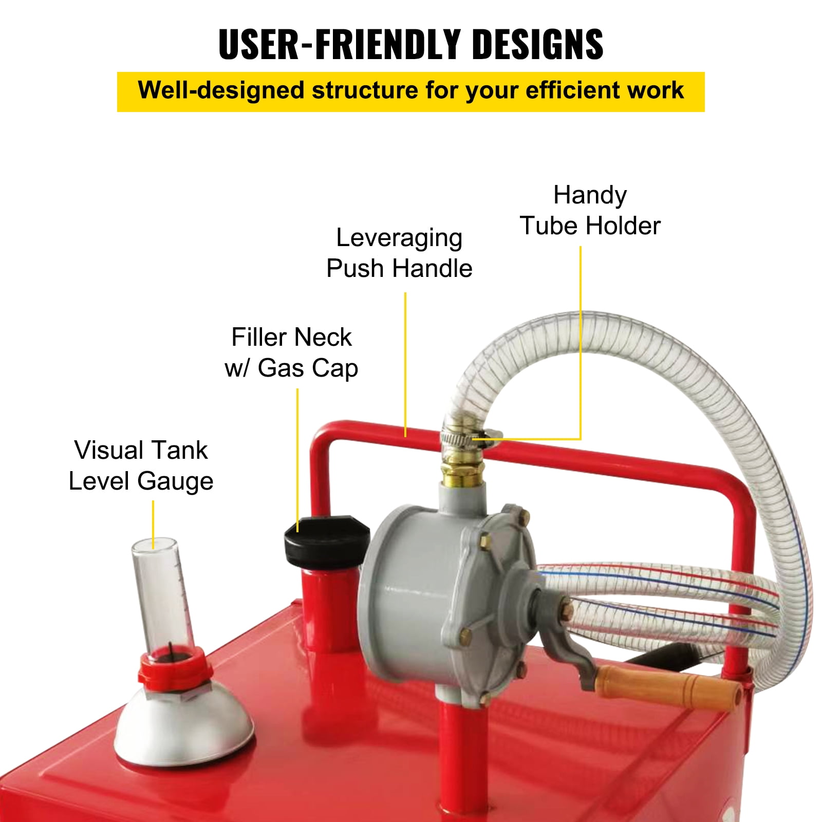 Dropship VEVOR 30 Gallon Fuel Caddy, Gas Storage Tank & 4 Wheels, With  Manuel Transfer Pump, Gasoline Diesel Fuel Container For Cars, Lawn Mowers,  ATVs, Boats, More, Yellow to Sell Online at