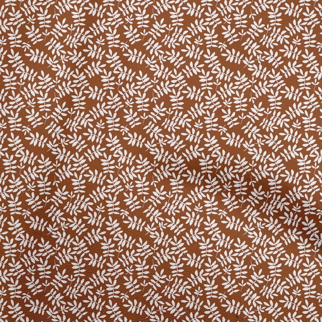 oneOone Cotton Poplin Maroon Fabric Leaf Fabric For Sewing Printed Craft Fabric By The Yard 56 Inch Wide