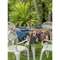 thumbnail image 4 of Outdoor Tablecloth with Umbrella Hole Zipper Spring Floral Round Tablecloth 54" Waterproof Outside Table Cloth Oil Painting Art Landscape Beach Patio Table Cover Tablecloths for Picnic Party, 4 of 8