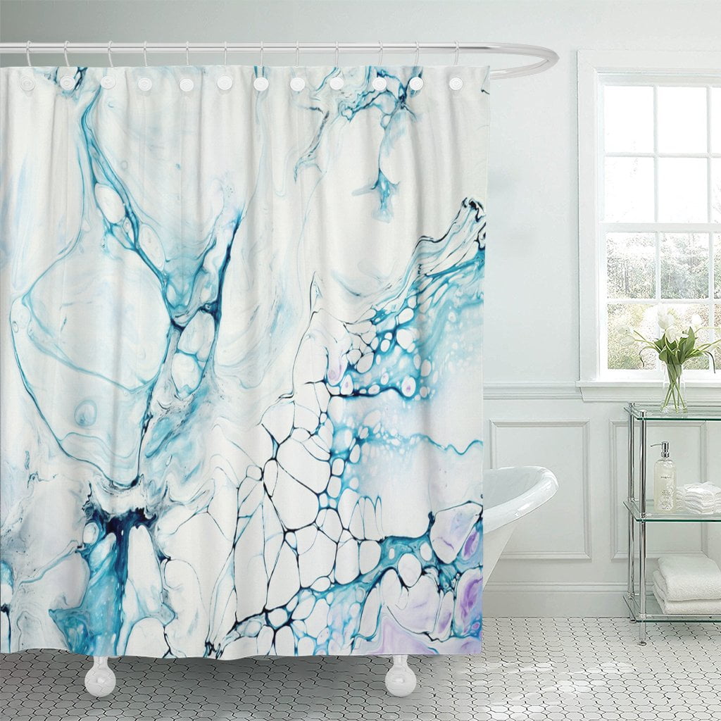 PKNMT Blue and Pink Marble Abstract Hand Painting on Canvas Shower ...