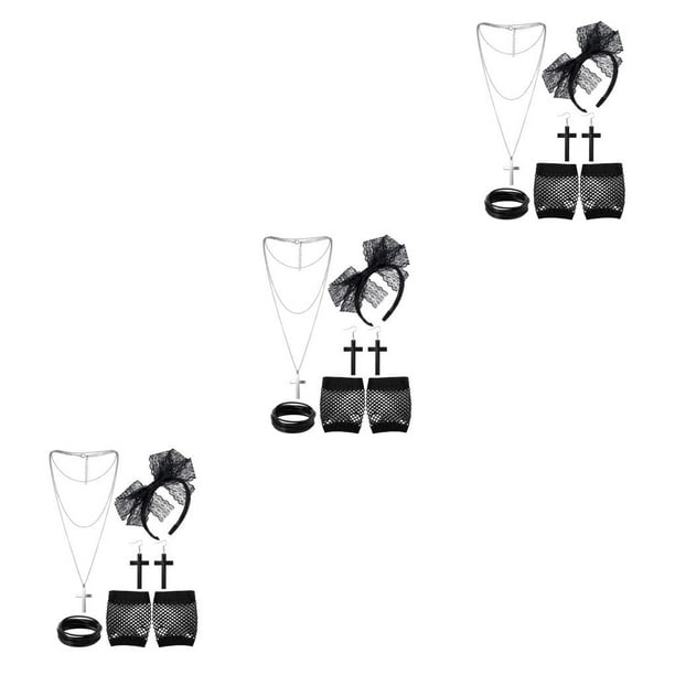 Toystoory 1 Set Hair Hoop Bowknot Lace Meaningful Fashion Appearance Retro Earrings Gifts Attractive Fabric for Birthday Party Type1 NO1 Toystoory CBP439333