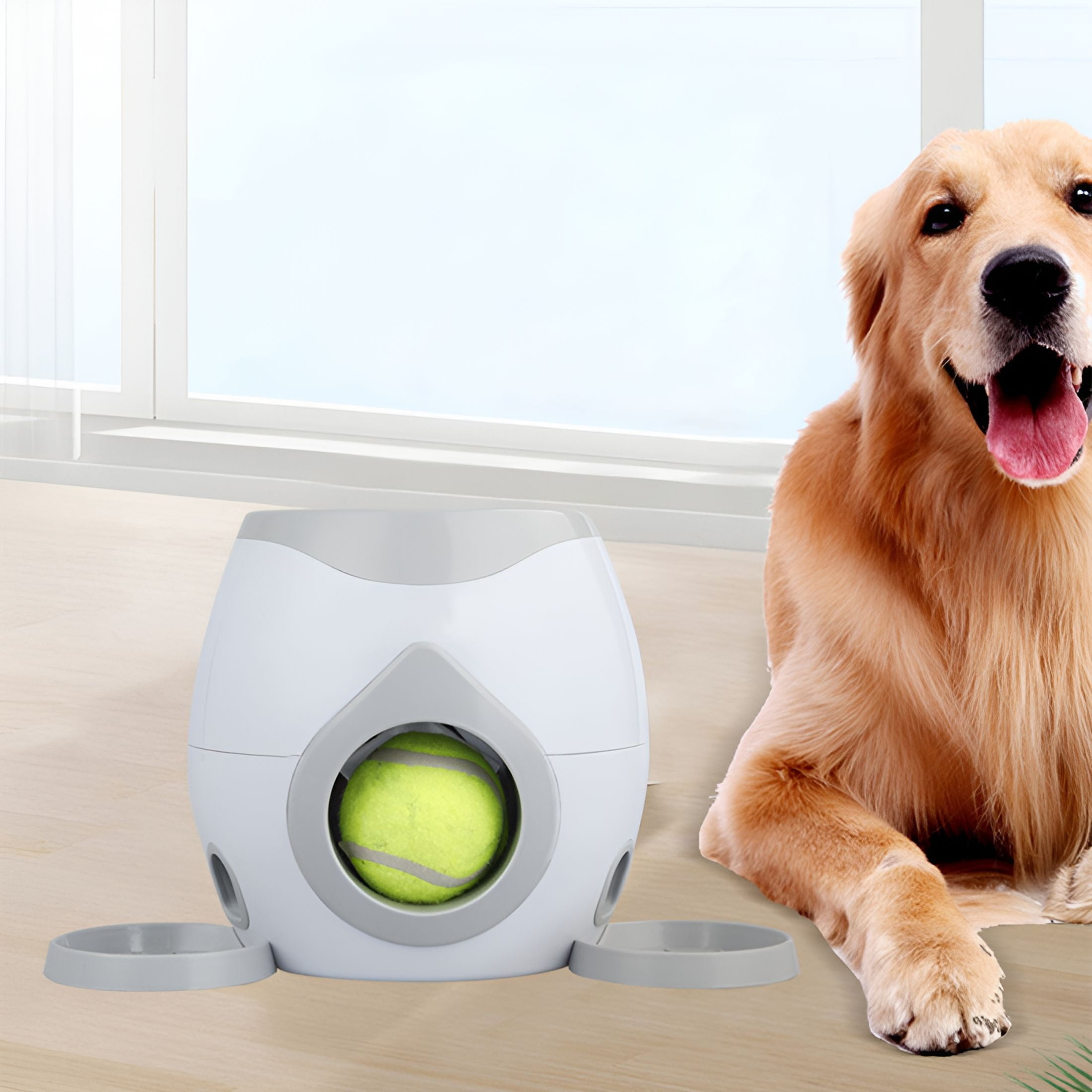 BESTSKY Automatic Dog Ball Launcher Tennis Ball Reward Machine for Small Medium Large Dogs Indoor Outdoor Training Automatic Feeder for Interactive Dog Training Gift Summer(Green)