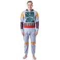 thumbnail image 5 of Star Wars Mens' Boba Fett Hooded Costume Union Suit One-Piece Pajama, 5 of 7