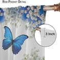 thumbnail image 6 of Butterfly Curtains Pink Romantic Flowers Rose Butterfly Spring Nature Scenery Girls Women Bedroom Living Room Kitchen Blackout Rod Pocket Decoration Window Drapes 2 Panels W42xL54in, 6 of 6