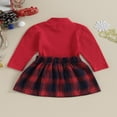 thumbnail image 4 of Filles Automne 2 Pièces Tenues Rouge Manches Longues Côtelées Tops une Ligne à Carreaux Ensembles de Jupe 1-2 Ans, 4 of 7