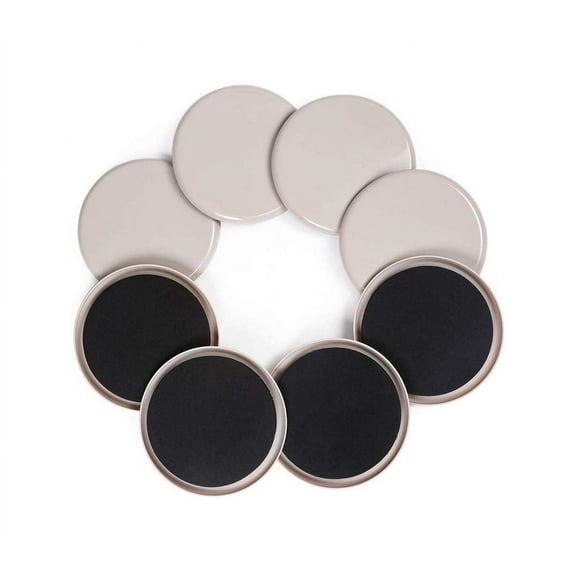Ezprotekt 5 inch Reusable Large Furniture Sliders for Carpet, Round Furniture Moving Pads(Beige, 8 Pack )