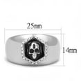 thumbnail image 3 of Anillo Color Plata Para Hombres de Acero Inoxidable Hexagono en Onyx con Calabera, 3 of 4