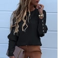 thumbnail image 2 of 2025 Chemises en Coton à Boutons pour Femmes Col Rond Manches Longues Chemise Blouse Tunique Ample, 2 of 8