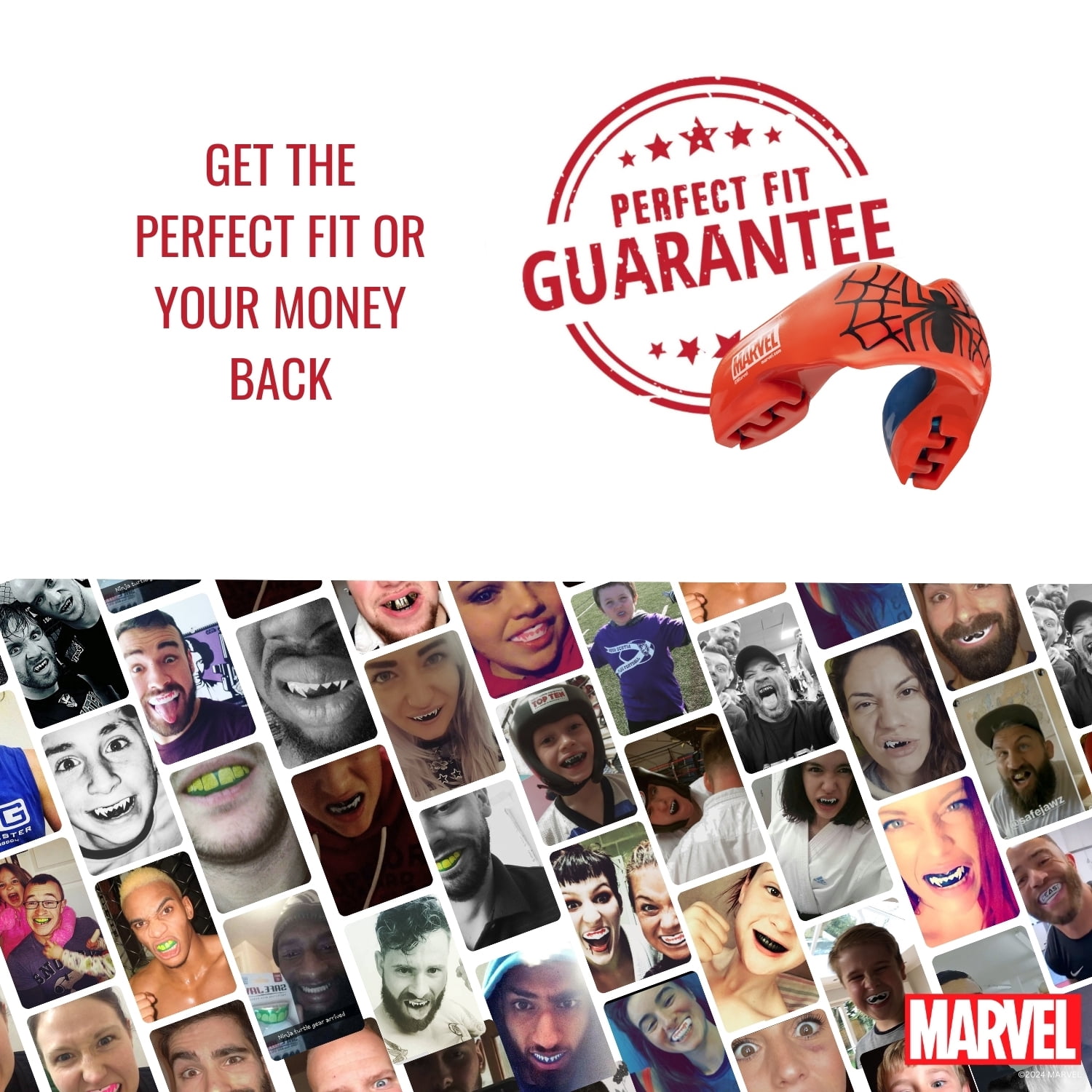Spider-Man Mouth Guard for Braces with Case, One Size Remouldable Mouthguard