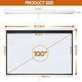 thumbnail image 4 of ZENY Projector Screen 100 inch 16:10 HD 4K Projections Home Theater Presentation Education Outdoor Indoor Public Display, White, 4 of 9