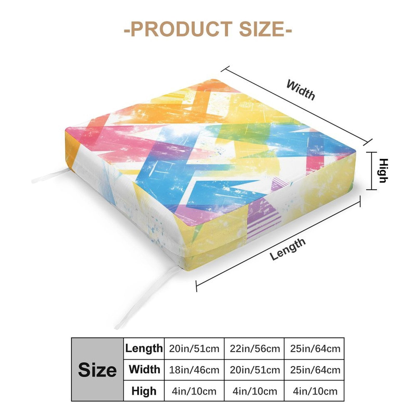 Outdoor Waterproof Sofa Cover Waterproof And Windproof Pull Rope Design Can Adjust The Size Of The Sofa Easy To Disassemble AliceBlue Tie-dye Background Rainbow Colors (2) 20x18x4in