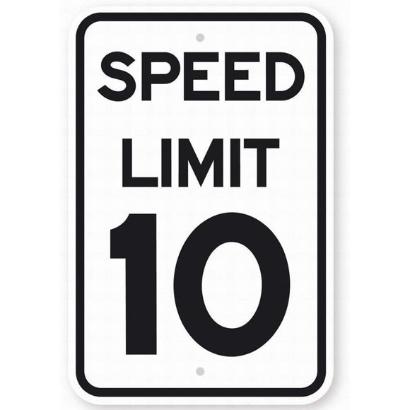 Safety Sign 8x12 Danger Sign Speed Limit 10 Mph Sign Wall Art Warning Caution Tin Signs Metal Road Yard Decor