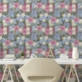 thumbnail image 2 of Ambesonne Spring Peel & Stick Wallpaper for Home, Hydrangea Colorful Flowers, 13"x100", Mauve Taupe Ceil Blue, 2 of 5