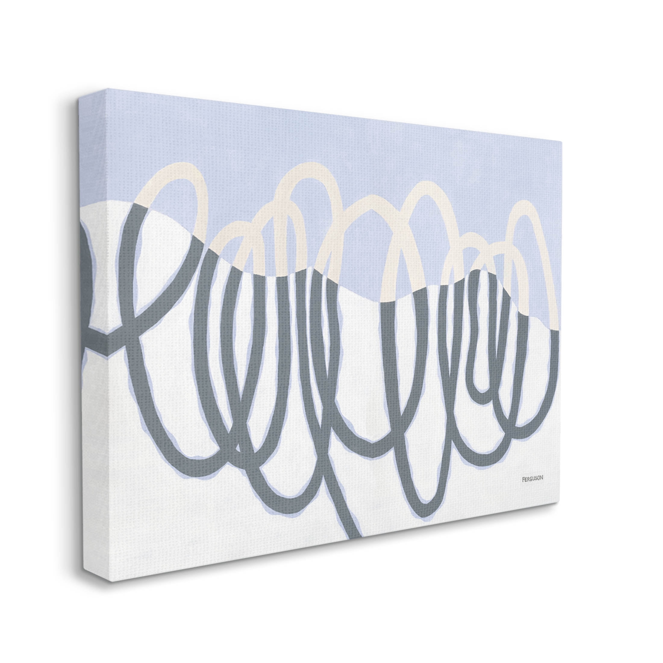 Stupell Industries Contemporary Split Spiral Shape Graphic Art Gallery Wrapped Canvas Print Wall Art, Design by Kathy Ferguson