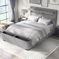 thumbnail image 6 of Furniture of America Fremont Contemporary Fabric Full Bed with Storage in Gray, 6 of 10