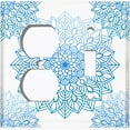 thumbnail image 4 of Metal Light Switch Plate Cover Mandala Teal Flower Tile Pattern MDL101, 4 of 13
