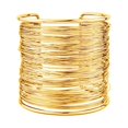 thumbnail image 2 of Ensemble de 4 Bracelets à Revers, Bracelet Large Ouvert pour Femmes, Bracelet Doré, 2 of 5