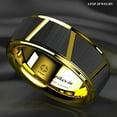 thumbnail image 7 of Tungsten Rings for Men Wedding Bands for Him Womens Wedding Bands for Her 8mm Luxury Black Brushed Gold, 7 of 7