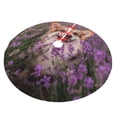 thumbnail image 2 of Kll 48" Christmas Tree Skirt Dog In Lavender Flowers Xmas Tree Skirts Mat For New Year Xmas Holiday Party Indoor Outdoor Home Decoration, 2 of 9