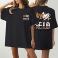 thumbnail image 1 of Fiudx Ofertas y Liquidaciones Camiseta de Manga Corta con Cuello Redondo y Estampado Informal con Estampado Frontal y Trasero de Béisbol para Mujer, 1 of 5